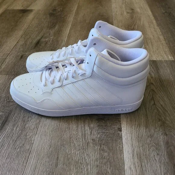 Adidas Hoops 4.0 Mid White Sneakers Classic Men Size 12 Wmn 13 - Picture 3 of 7